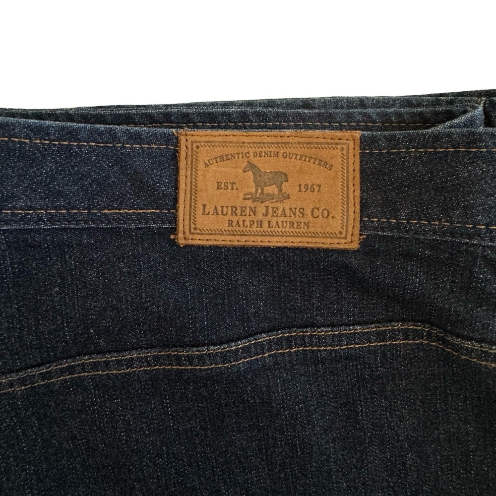 Lauren Jeans Co Ralph Lauren Jeans Dark Blue Straight Leg Denim Trousers Size 16 - Picture 7 of 10